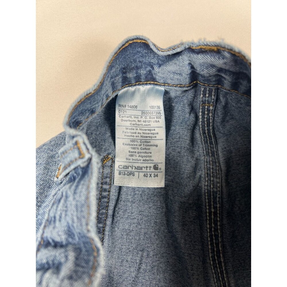 Carhartt Men 40X34 B13-DPS Relaxed Fit Dungaree Jeans Blue Cotton Denim - Picture 4 of 8